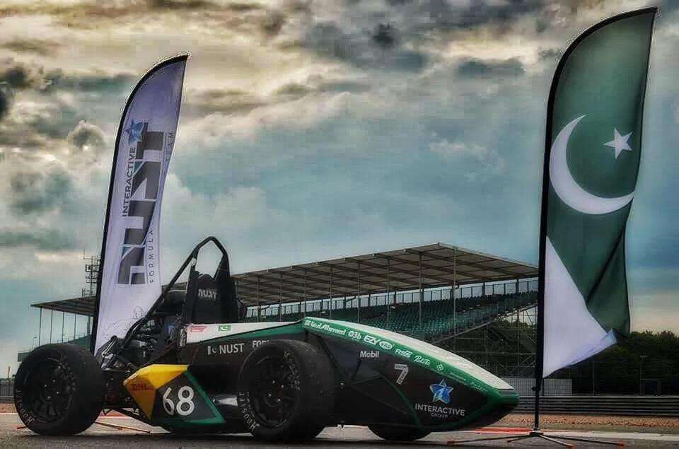 The NUST Formula Student race car at Silverstone in 2015